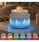 Ceramic Wax Melt Warmer 3-in-1 Electric 7 Colors LED Candle Warmer Lamp | wax burner, ambiance ni...