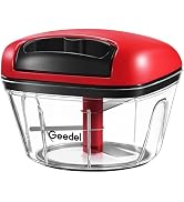 Manual Food Processor Vegetable Cutter, Geedel Pull Chopper with String, Food Chopper Vegetable C...