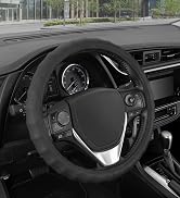 BDK Black Leather Steering Wheel Cover