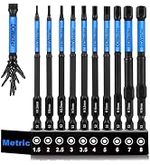 DCWecher 10-Pack Allen Wrench Drill Bit Set 4'' Long (Metric), Profession Allen Key Drill Bit Set...
