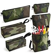 MAFYE 6 Pack Tool Pouch Zipper Bags, Large Multi-Size Tool Organizer with Carabiner& Crossbody St...