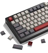 Womier Keycaps, Custom PBT Doubleshot Keycaps 60 65 75 100 Percent, Cherry Profile Retro Keycaps,...