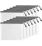 SUNEE Plastic Mesh Zipper Pouch 6x9 in (Black, 12 Packs),Extra Large Water-Resistant Zip Bag for ...
