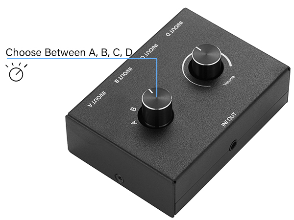 4 Way 3.5mm Stereo Audio Switch
