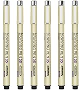 Muchcute 05 Fine Point Writing Pens: 6 Black 0.45mm Thin Micron Pen 05 No Bleed Bible Journaling ...