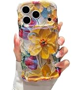 XIZYO Case for iPhone 17 Pro Max, Colorful Retro Oil Painting Flower Cute Floral Aesthetic Curly ...