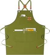 AFUN Chef Aprons for Women Men with Oversized Pockets, 12-Ounce Cotton Canvas Cross Back Water Re...