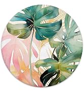 BILLAION Tropical Monstera Leaf Plant Mouse Pad for Desk, Boho Pink and Green Monstera Botanical ...