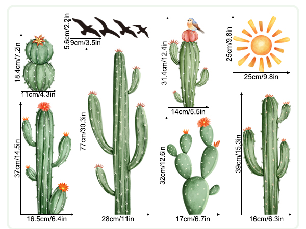 cactus wall decals