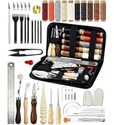PLANTIONAL Leather Working Tools for Beginners: Professional Leather Craft Kit with Waxed Thread ...