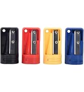 4 Pack Multicolor Carpenter Pencil Sharpener- Manual Pencil Sharpener for Flat Carpenter Pencils,...