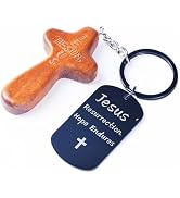 Jesus Cross Christian Keychain with Bible Verse, Suitable as a Gift for Men, Husband, Son, Father...