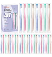 Fresings 48-Pack Disposable Toothbrushes Individually Wrapped, Soft Bristle Bulk Travel Toothbrus...