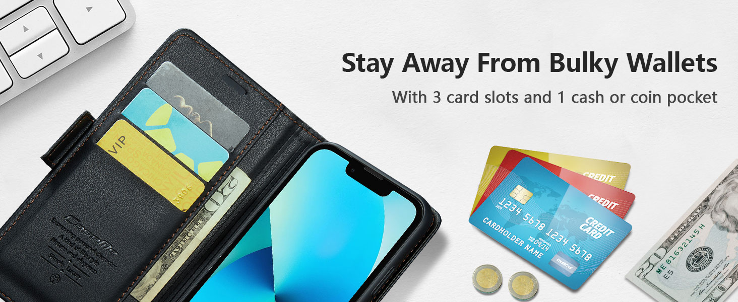 3 card slots and 1 cash or coin pocket