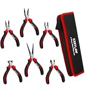 KRETLAW Mini Pliers Set 6Pcs - Needle Nose, Long Nose, Bent Nose, Diagonal, End Cutting and Lines...