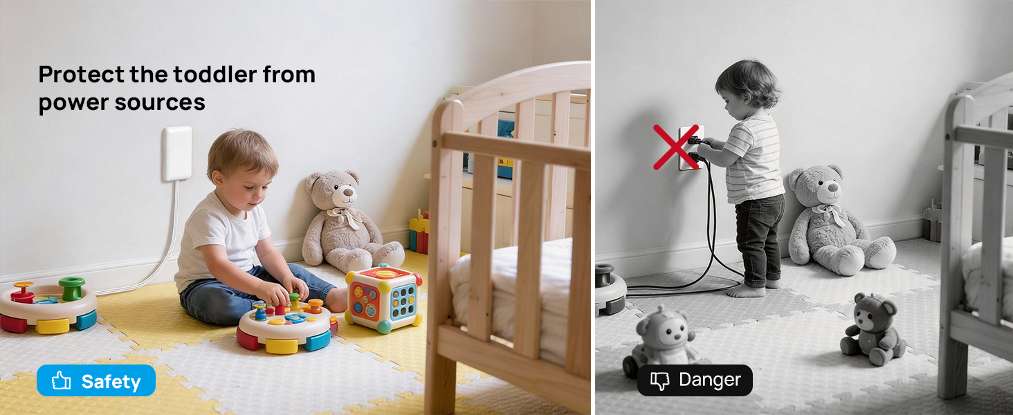 Protect the toddler from power sources