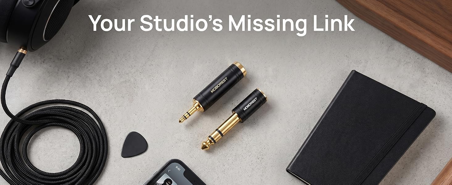 3.5mm to 1/4'' Stereo Audio Adapter, 3.5mm to 1/4'' (6.35mm) Headphone Adapter