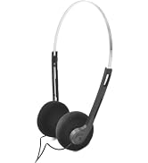 Calsgkspray Black Retro Over-Ear Earphones,Mini Stereo Lightweight Headphones with Cord,Hi-Fi Ste...