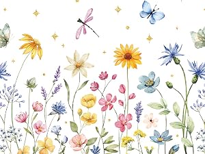 3-Piece 54 x 108 Inch Spring Floral Plastic Tablecloth