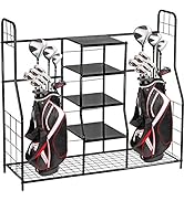 Home-it Golf Bag Sports Dual Golf Storage Organizer Golf Organizer Rack