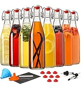 8 Set 16 OZ Swing Top Glass Bottles - Flip Top Beer Brewing Bottles with Stopper for Fermentation...
