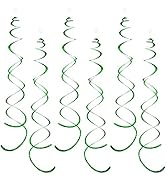 30 Pieces Green Party Swirl Decorations, Sparkle Green Hanging Swirls Whirls Shimmer Plastic Stre...