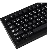 GEKUCAP Black Japanese Keycaps 129 Keys, Minimalist Style Cherry Profile Key Caps, PBT Dye Sublim...