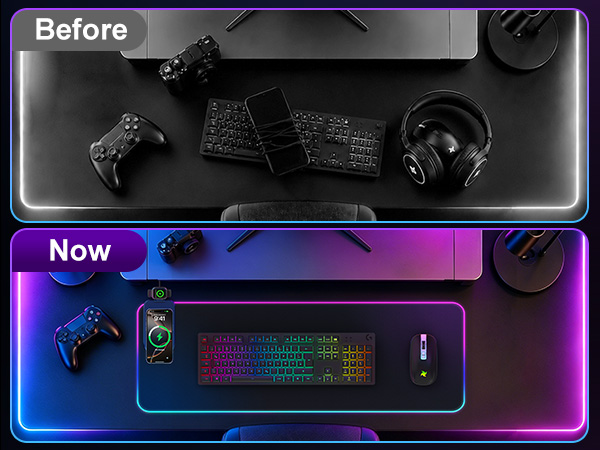 3 in 1 Wireless Charging RGB Gaming Mouse Pad