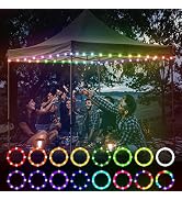 Waybelive LED Canopy and Umbrellas Rope Lights, 39.4 Ft Remote Control Rim LED Light String, 16 C...