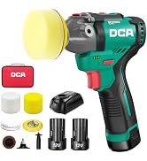 DCA 12V Cordless Buffer Polisher, 3" Brushless Mini Car Polisher & 2" Sander Machine Kit with 2x ...