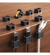 10 Pack Magnetic Cord Organizer Holder, Adjustable Cable Clips, Strong Adhesive Desk Cable Manage...