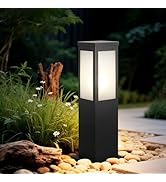 Landscape Path Lights Modern Outdoor Bollard Lighting With Waterproof White Glass Pathway Lights ...