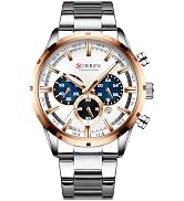 FANMIS Mens Luxury Watches Business Chronograph Dress Waterproof Stainless Steel Analog Quartz Wr...