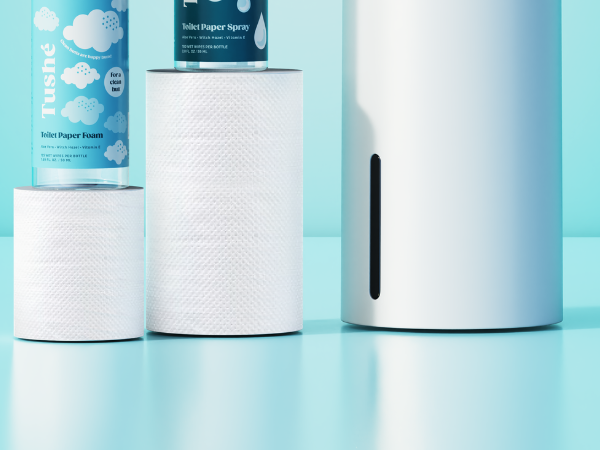 Tushe toilet paper foam: flushable, with aloe vera, vitamin E, and witch hazel