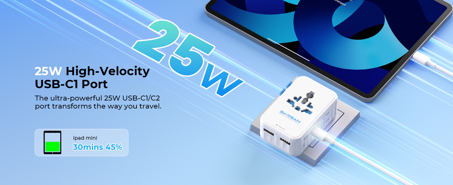SKRSAN Aura International Travel Adapter