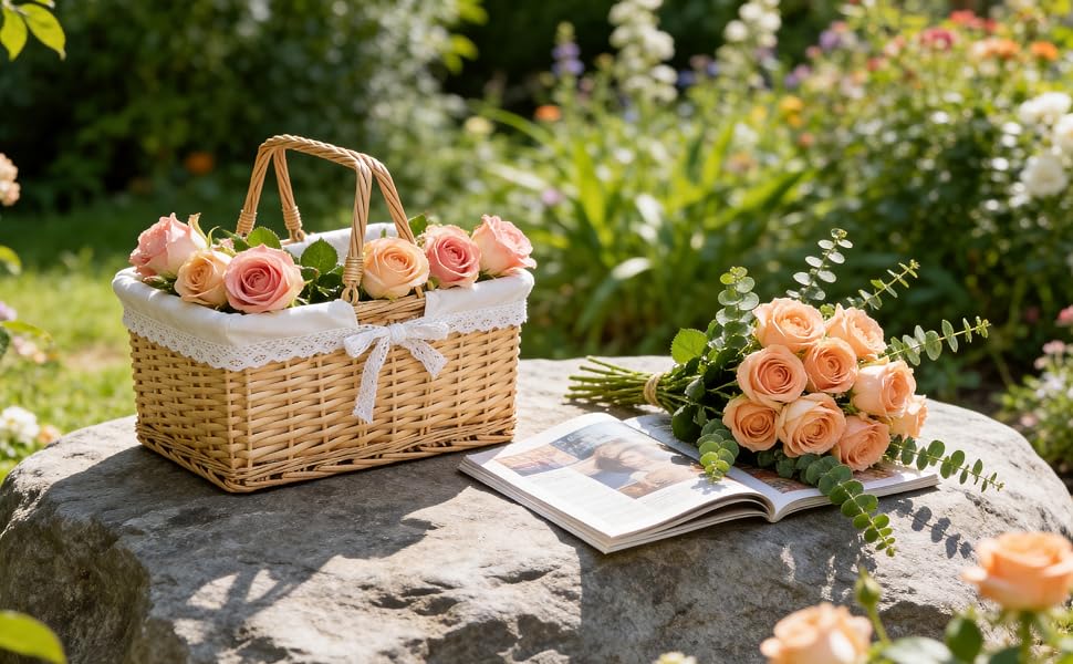 flowers basket with double handle