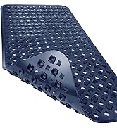 Yimobra Bathtub Mat Non Slip, 34.5x15.5 Inch Long Shower Mat with Drain Holes Suction Cups, Bath ...