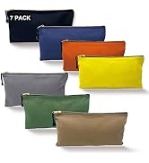 7 Pack Canvas Tool Bag Zipper Pouch - Heavy Duty 16 oz. Canvas Tools Utility Pouches, Multipurpos...