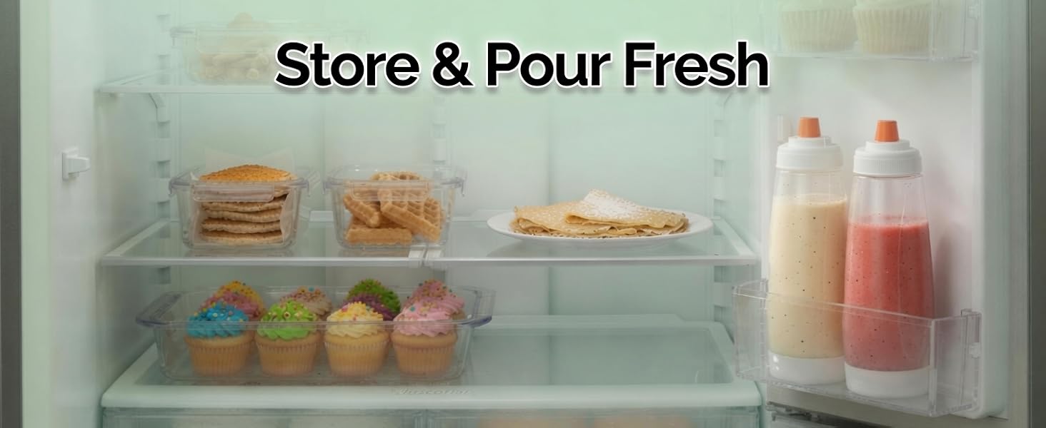 pancake batter dispenser bottle mixer shaker funnel crepe cupcake protein shake baking