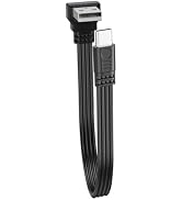 LANMINGLEL Short 90 Degree Flat USB 2.0 Cable USB Male to Type C Male Flat Soft Data Cable 480Mbp...