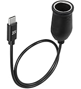 Sinloon USB C to Car Cigarette Lighter Cable 20V Car Cigarette-Lighter Socket Female Converter Po...