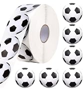 1200Pcs Soccer Stickers Roll Waterproof Soccer Ball Stickers for Kids Sports Theme Party Favors W...