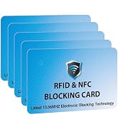 SaiTech IT 5 Pack RFID Blocking Card for Credit Debit ID Card, Sky Blue | Slim Anti-Theft Contact...