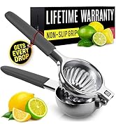 Stainless Steel Lemon Squeezer Press - No Seeds, Pro-Grade, Effortlessly Get Every Drop - Manual ...