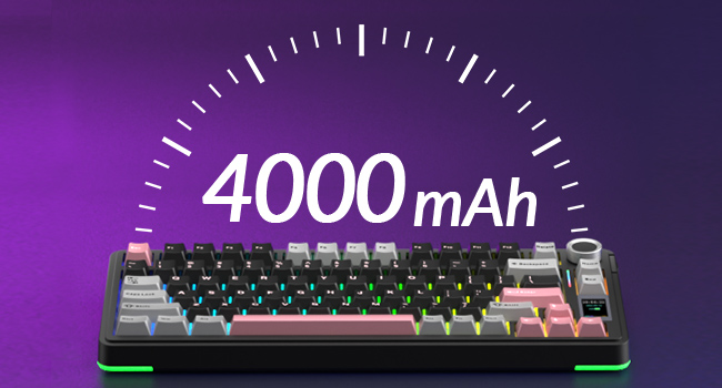 mechanical keyboard with 4000mAH large battery
