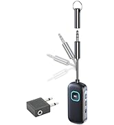 Bluetooth Transmitter Airplane Wireless Adapter: Aux Audio Receiver aptX Low Latency for 2 Headph...