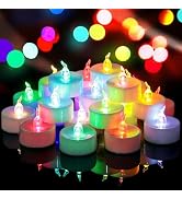 Yakpo 36 Pack Fast Color Changing Tea Lights Battery Operated, Flameless Flickering Electric Colo...
