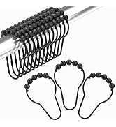 Black Shower Curtain Hooks, Amazer Shower Curtain Hooks, Shower Hooks for Shower Curtain, Decorat...