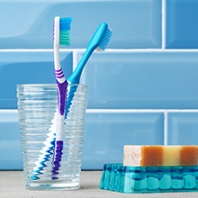 The toothpaste cap dispenser helps keep toothpaste in the tube, eliminating waste on your counters.