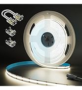 MIWISE COB LED Strip 32.8ft/10m,CRI 90+ Natural White 4000K High Lumen Super Bright Flexible DC24...